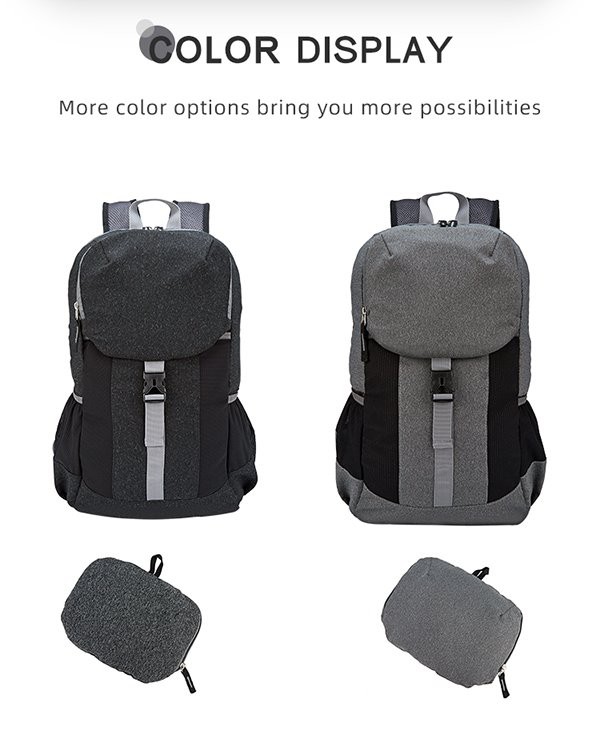 black and grey backpack